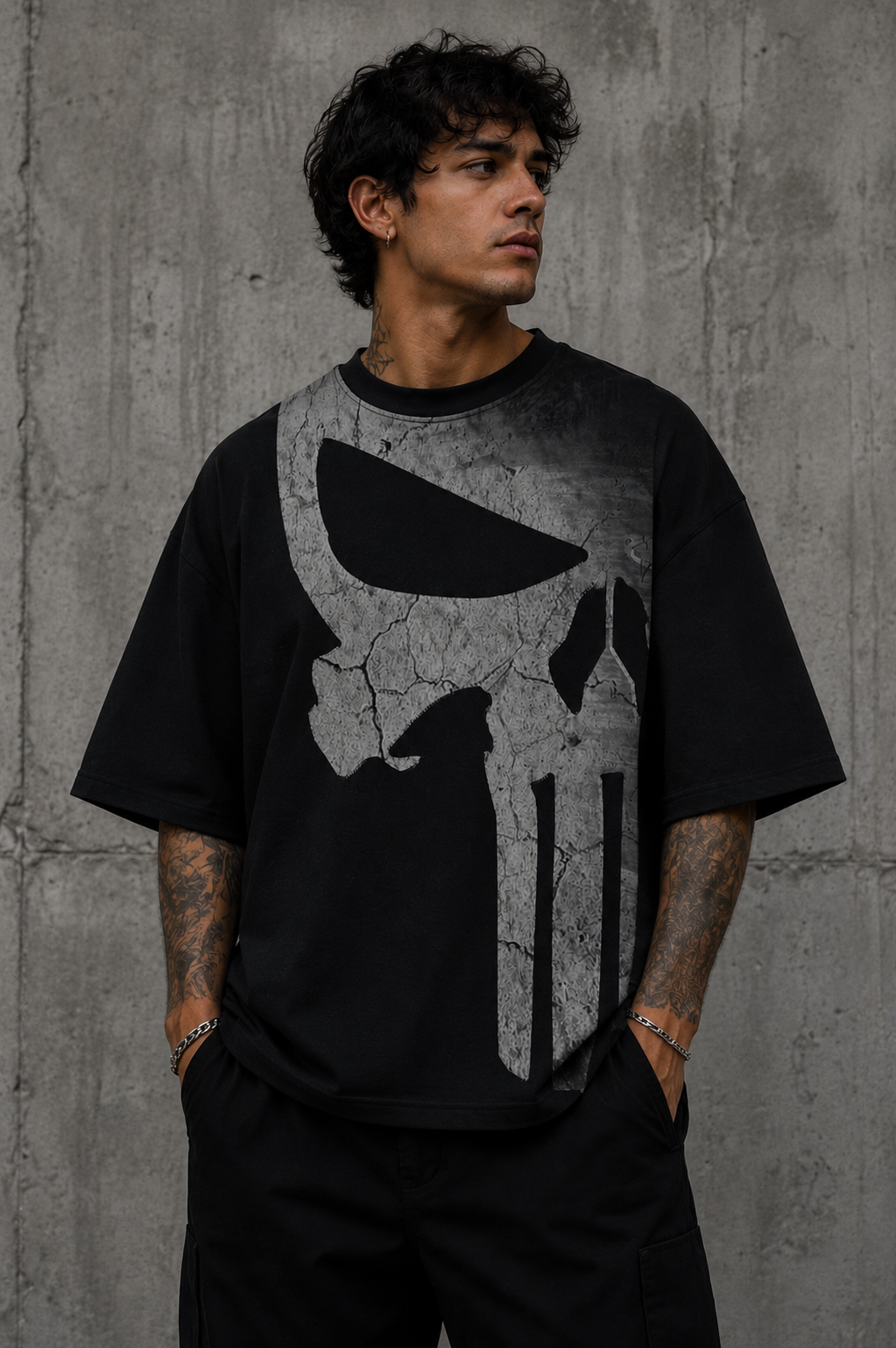 PUNISHER Z-BLACK OVERSIZED TEE