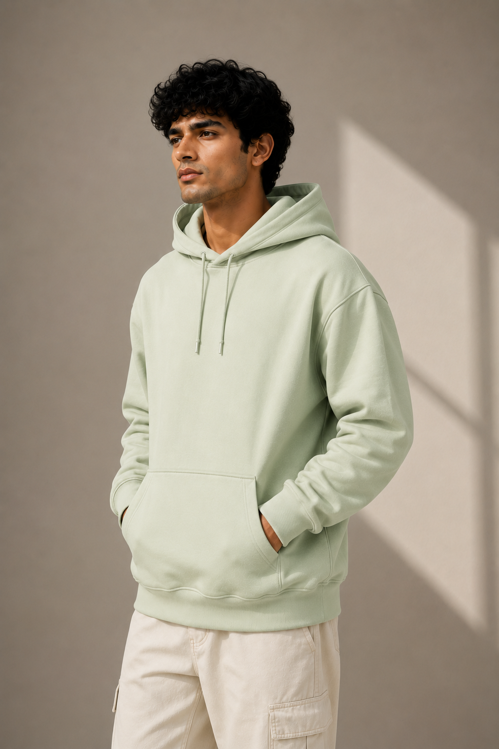 Solid Pista Hoodie With Kangaroo Pocket