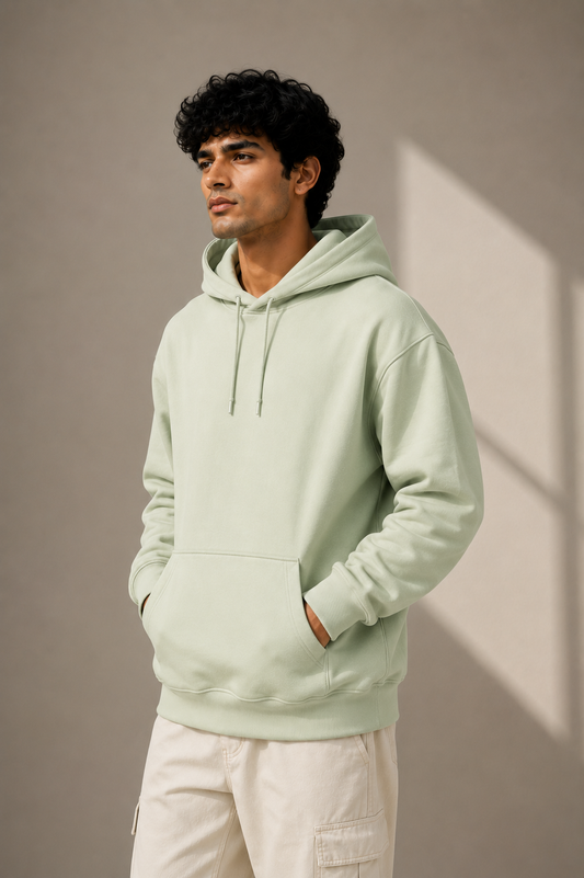 Solid Pista Hoodie With Kangaroo Pocket